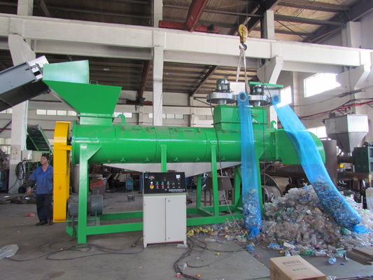Máy tái chế nhựa 2 tấn / H Máy tháo nhãn nắp chai PET
